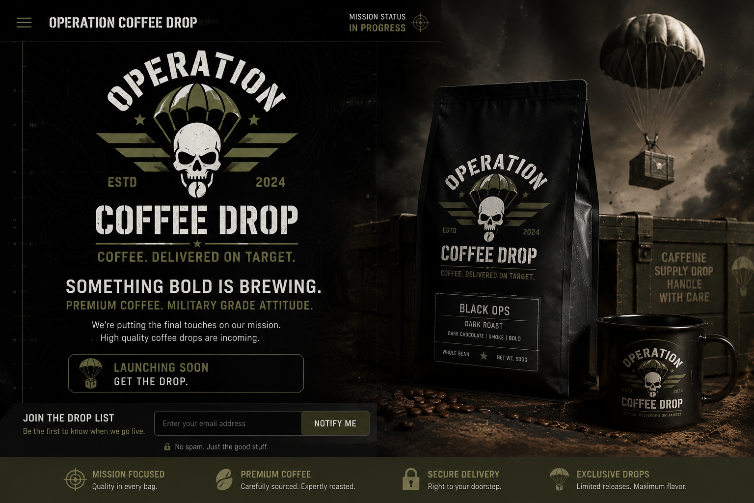 Operation Coffee Drop — Launching Soon